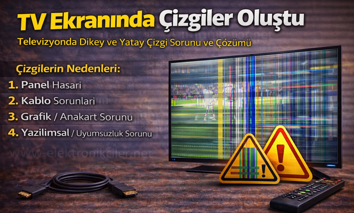 TV Ekranında Çizgiler Oluştu – Televizyonda Dikey ve Yatay Çizgi Sorunu ve Çözümü